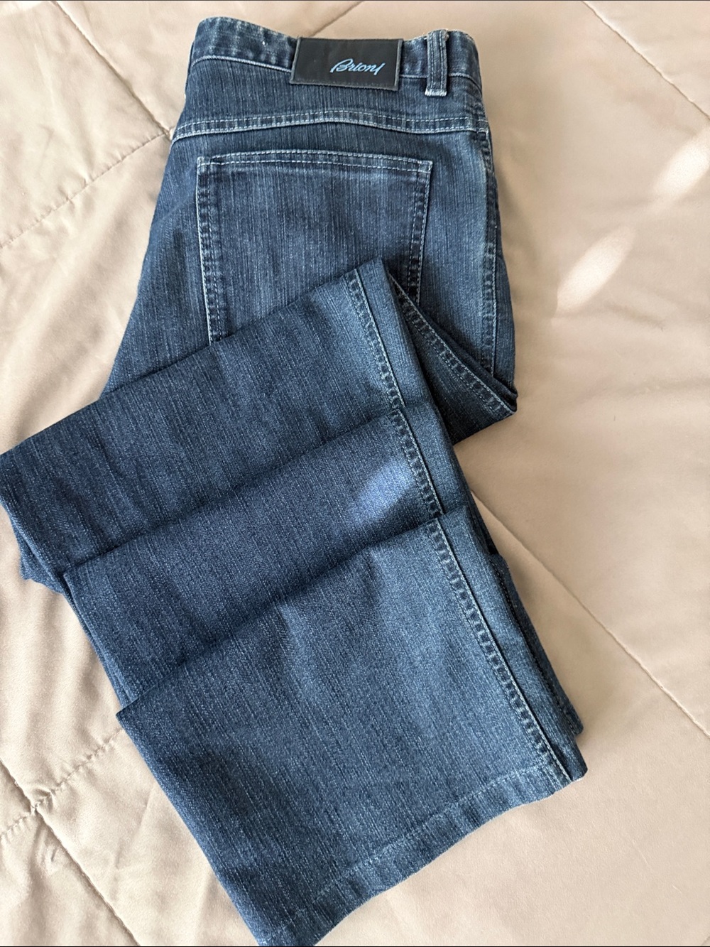 Brioni Men's Luxury Denim Jeans - Size 36x32 (Marmolada)